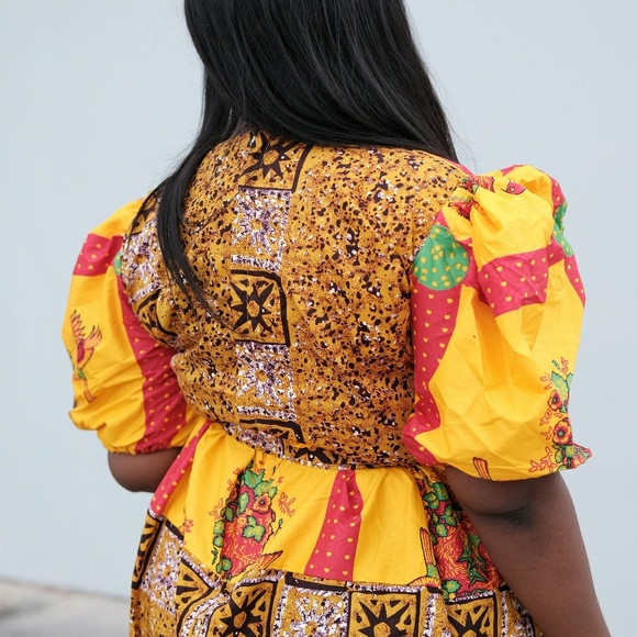 Women African print full-length maxi dress - Picture 2 of 5